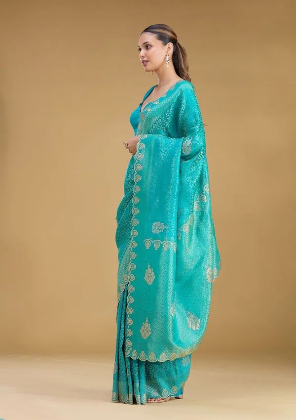 Rama_Green_Stonework_Art_Silk_Saree