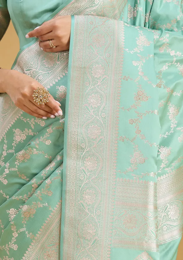 Sea_Green_Zariwork_Gold_Art_Silk_Saree