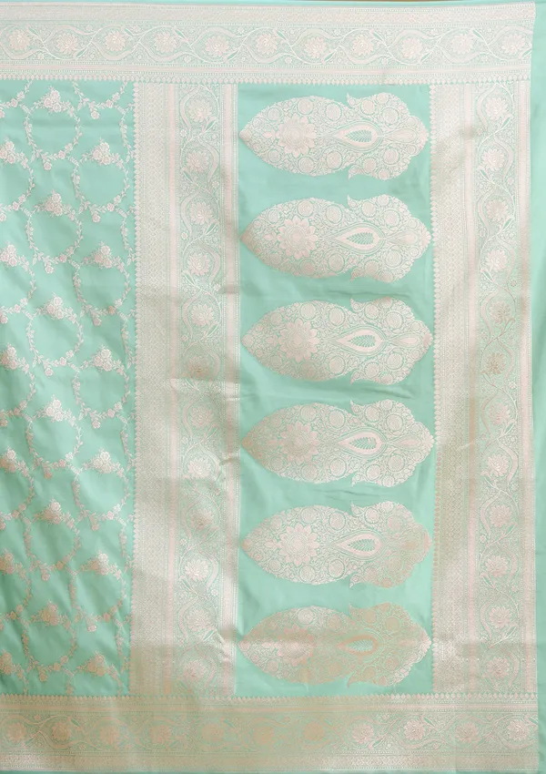 Sea_Green_Zariwork_Gold_Art_Silk_Saree
