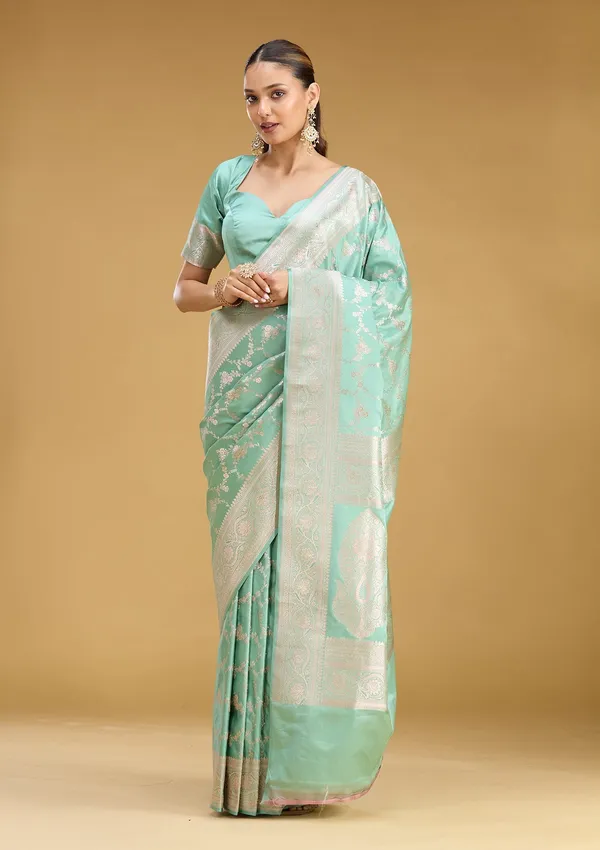 Sea_Green_Zariwork_Gold_Art_Silk_Saree