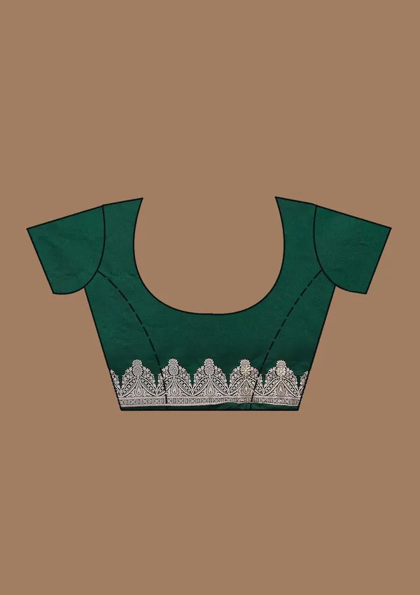 Bottle_Green_Zardozi_Silver_Art_Silk_Saree