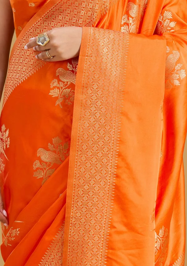 Orange_Zariwork_Art_Silk_Saree