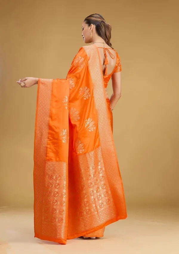 Orange_Zariwork_Art_Silk_Saree