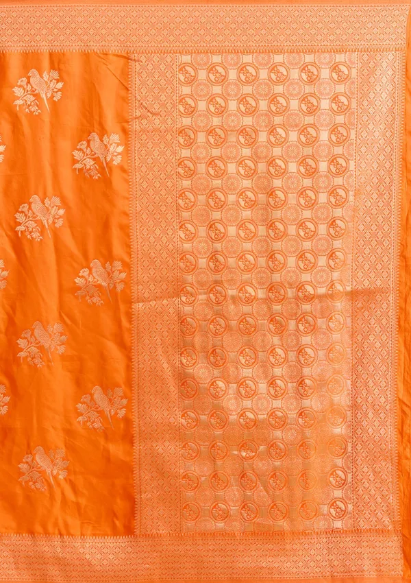Orange_Zariwork_Art_Silk_Saree