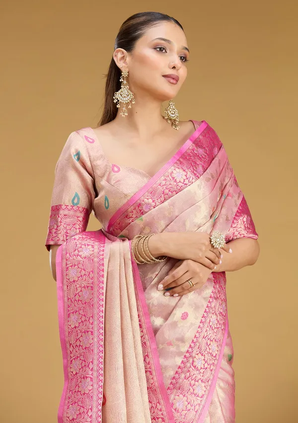 Pink_Zariwork_Tissue_Silk_Saree