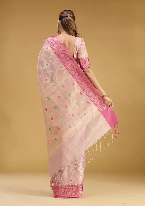 Pink_Zariwork_Tissue_Silk_Saree