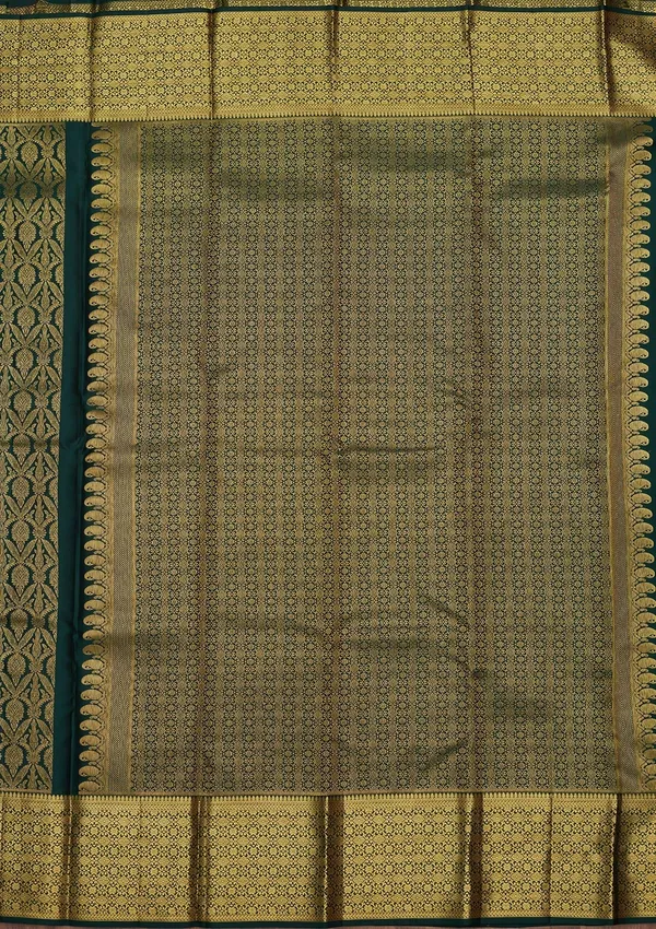 Bottle_Green_Zariwork_Gold_Pure_Silk_Saree