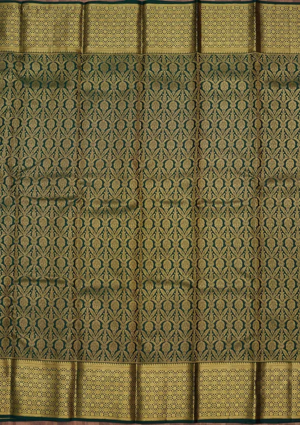 Bottle_Green_Zariwork_Gold_Pure_Silk_Saree