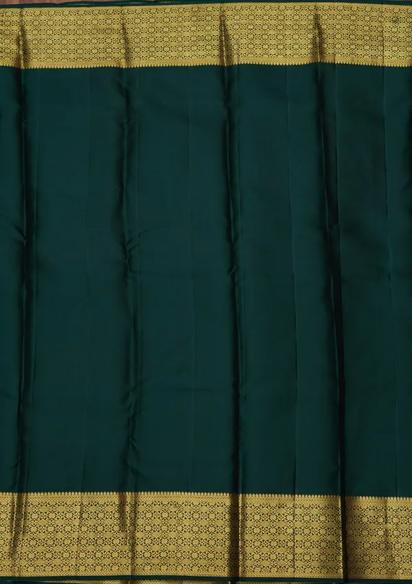 Bottle_Green_Zariwork_Gold_Pure_Silk_Saree