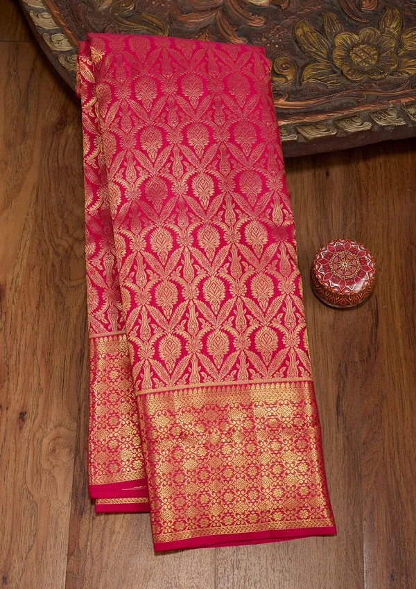 Rani_Pink_Zariwork_Gold_Pure_Silk_Saree