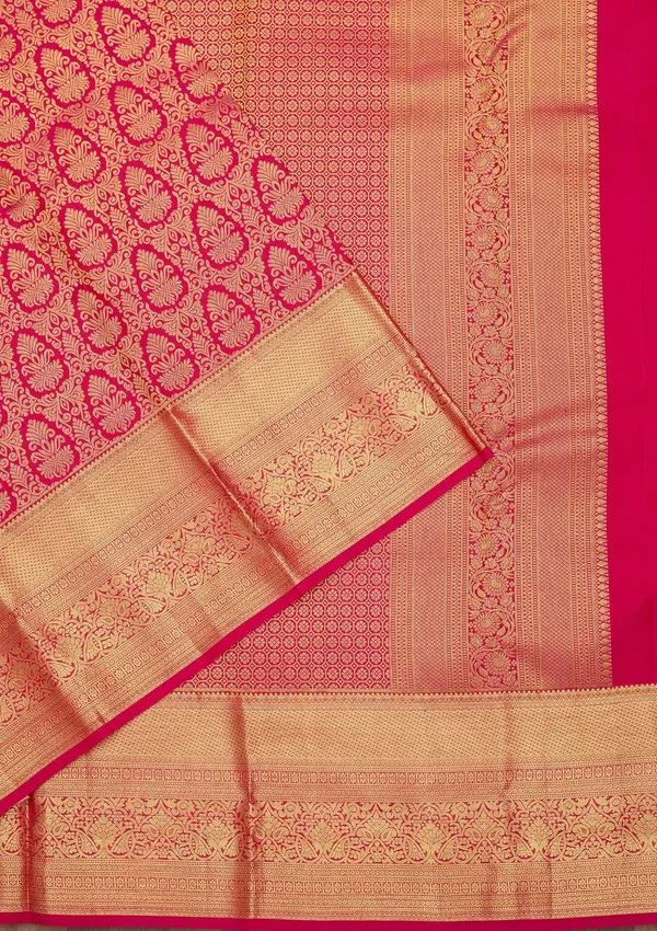Rani_Pink_Zariwork_Gold_Pure_Silk_Saree