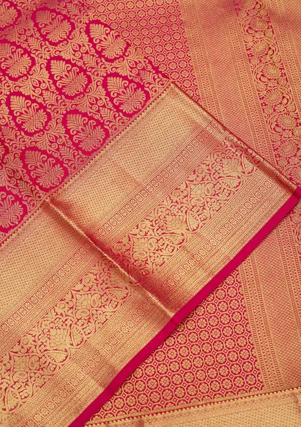 Rani_Pink_Zariwork_Gold_Pure_Silk_Saree