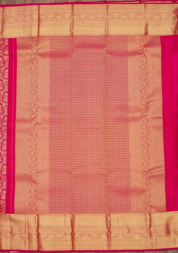Rani_Pink_Zariwork_Gold_Pure_Silk_Saree