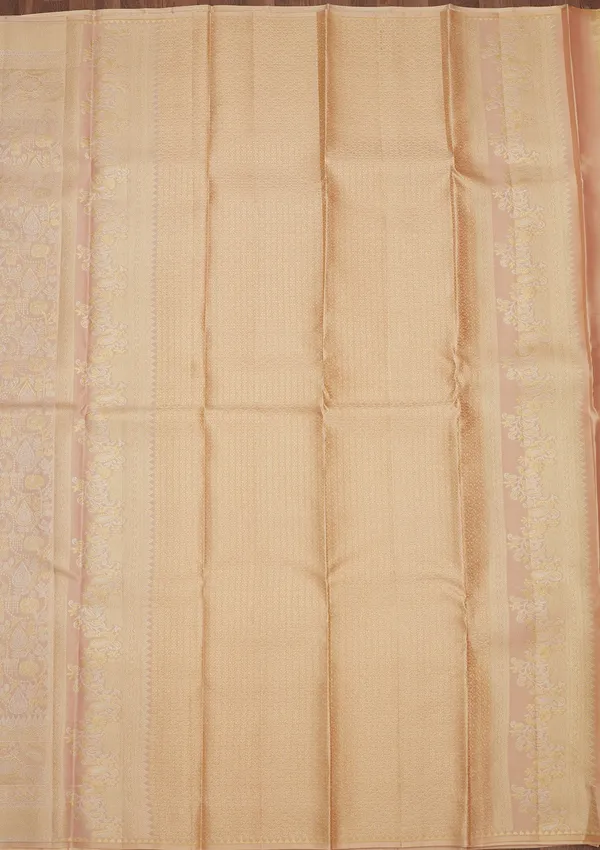 Beige_Zariwork_Gold_Pure_Silk_Saree