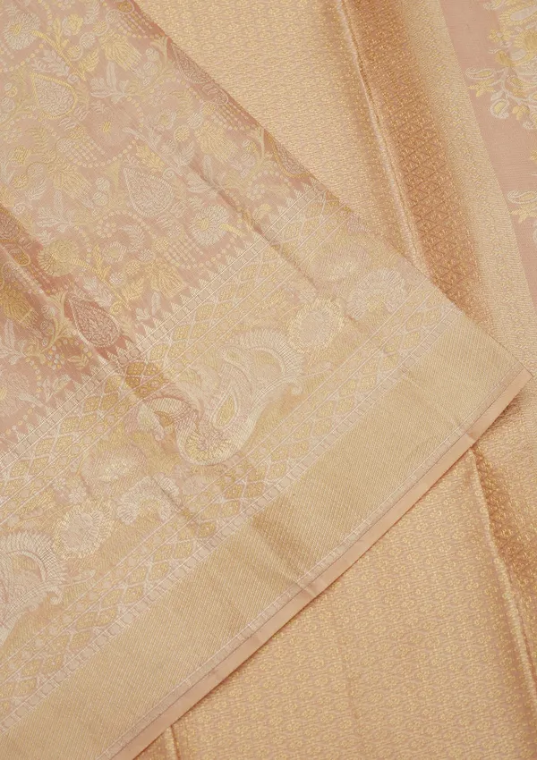 Beige_Zariwork_Gold_Pure_Silk_Saree