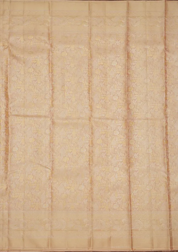 Beige_Zariwork_Gold_Pure_Silk_Saree