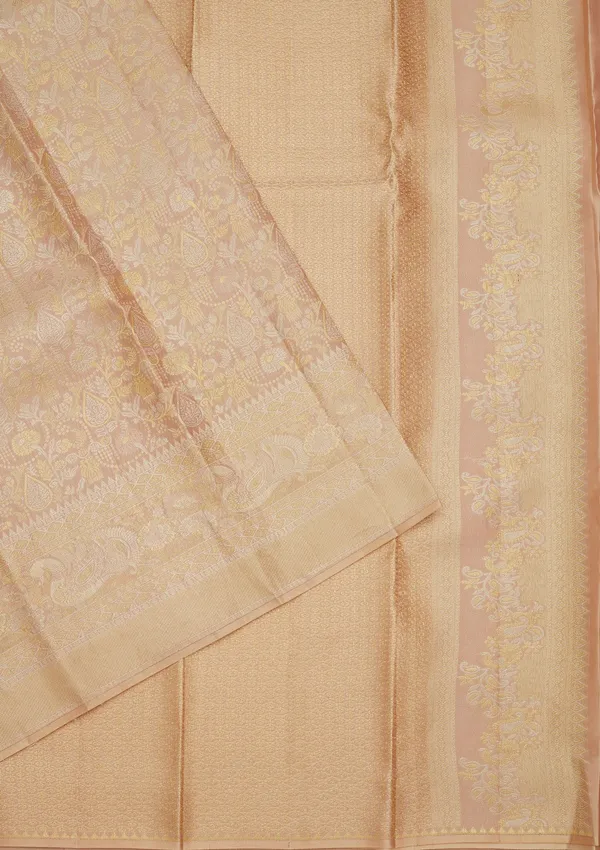 Beige_Zariwork_Gold_Pure_Silk_Saree
