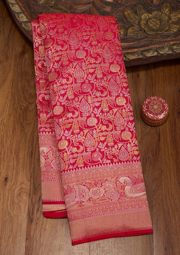 Rani_Pink_Zariwork_Gold_Pure_Silk_Saree