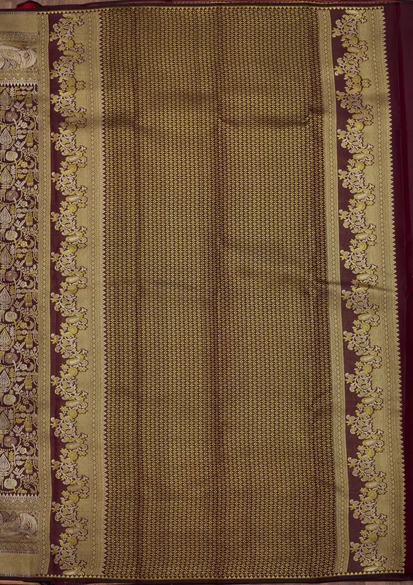 Wine_Zariwork_Gold_Pure_Silk_Saree