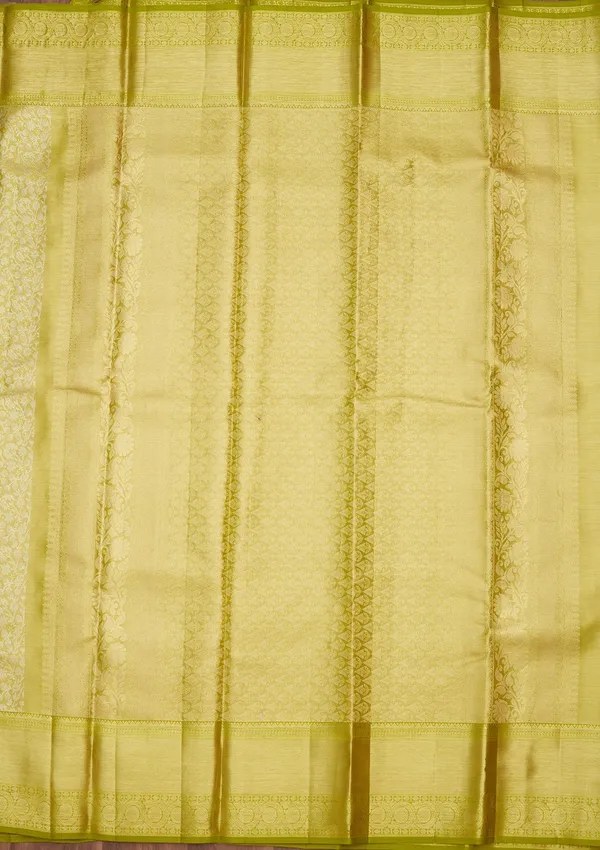 Lime_Green_Zariwork_Gold_Pure_Silk_Saree