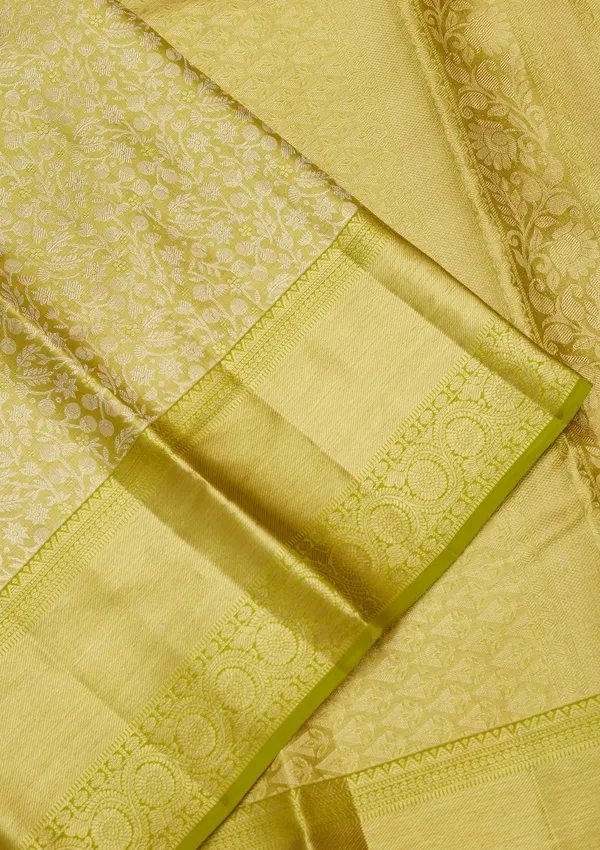 Lime_Green_Zariwork_Gold_Pure_Silk_Saree