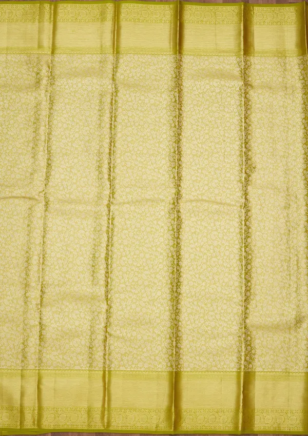 Lime_Green_Zariwork_Gold_Pure_Silk_Saree