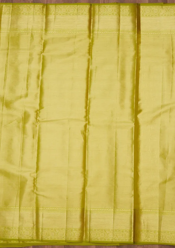 Lime_Green_Zariwork_Gold_Pure_Silk_Saree