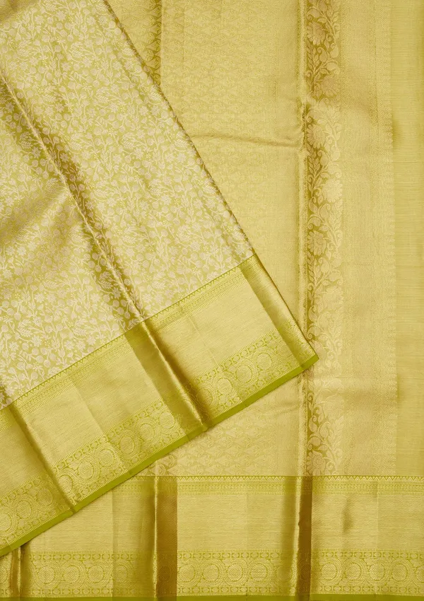 Lime_Green_Zariwork_Gold_Pure_Silk_Saree