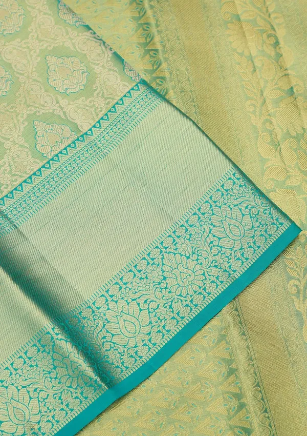 Sea_Green_Zariwork_Gold_Pure_Silk_Saree
