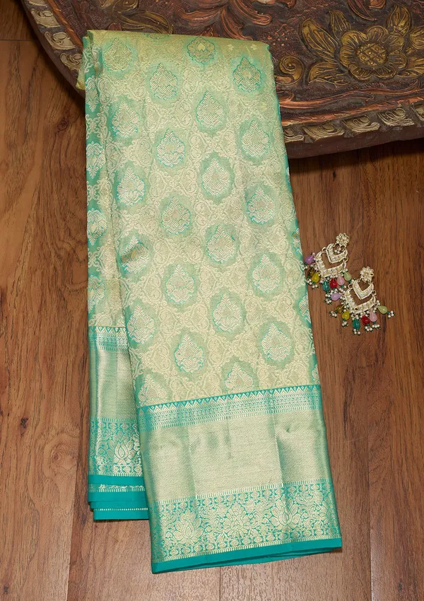 Sea_Green_Zariwork_Gold_Pure_Silk_Saree