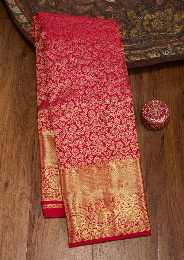 Rani_Pink_Zariwork_Gold_Pure_Silk_Saree