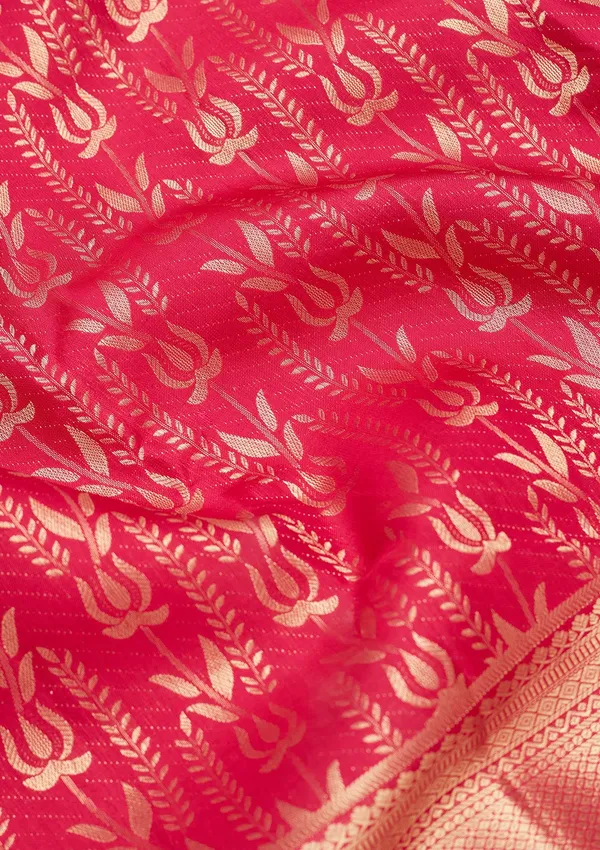 Rani_Pink_Zariwork_Gold_Pure_Silk_Saree