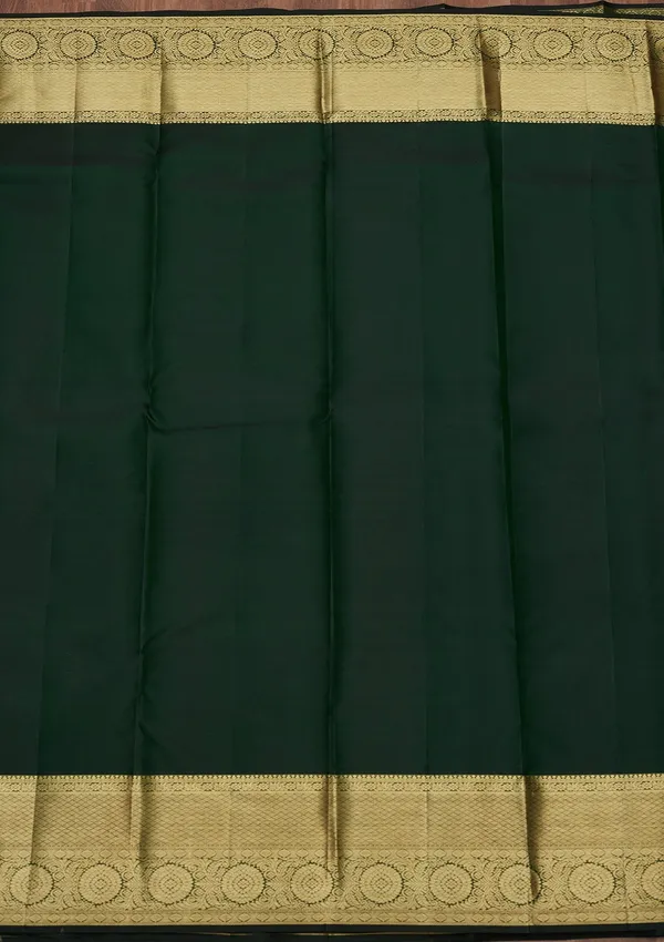 Bottle_Green_Zariwork_Gold_Pure_Silk_Saree