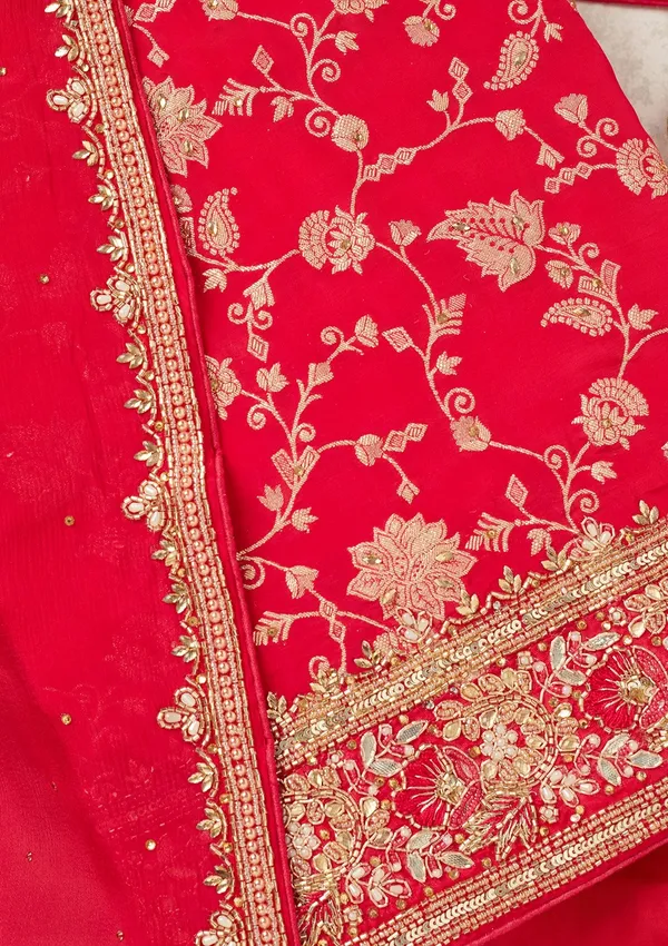 Magenta_Pink_Stonework_Gold_Dola_Silk_Unstitched_Salwar_Suit
