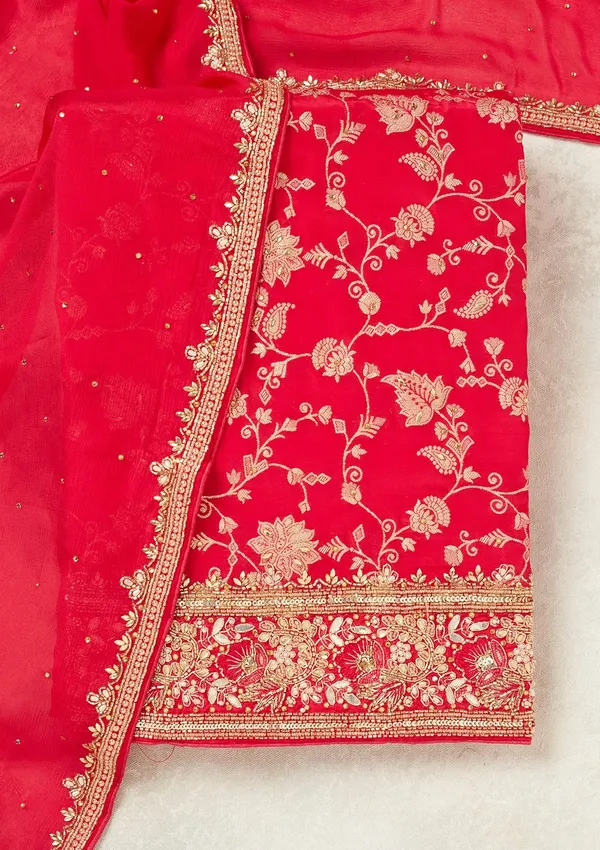 Magenta_Pink_Stonework_Gold_Dola_Silk_Unstitched_Salwar_Suit