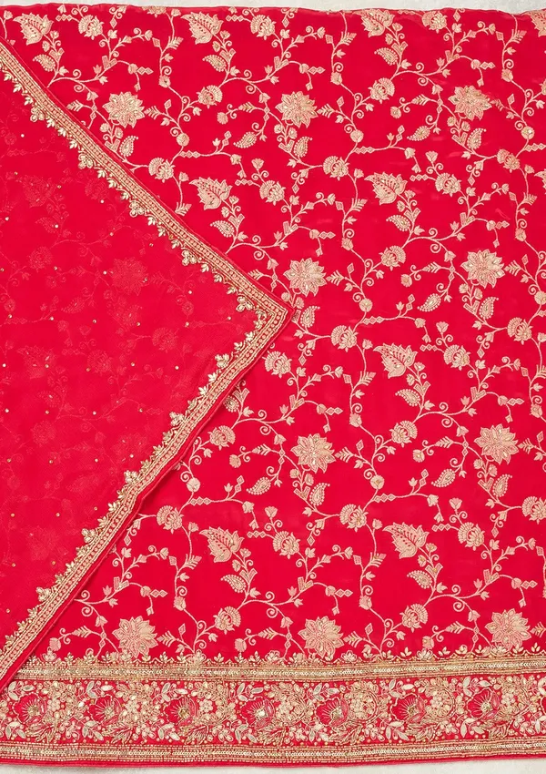 Magenta_Pink_Stonework_Gold_Dola_Silk_Unstitched_Salwar_Suit