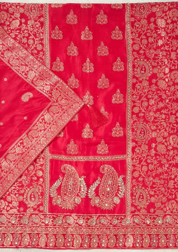 Rani_Pink_Stonework_Silver_Dola_Silk_Unstitched_Salwar_Suit