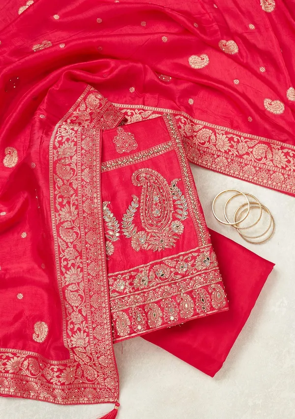 Rani_Pink_Stonework_Silver_Dola_Silk_Unstitched_Salwar_Suit