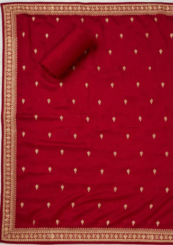 Maroon_Cording_Soft_Raw_Silk_Unstitched_Salwar_Suit