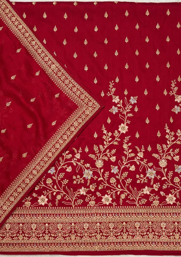 Maroon_Cording_Soft_Raw_Silk_Unstitched_Salwar_Suit
