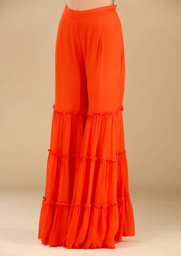 Rust_Pearlwork_Georgette_Readymade_Salwar_Suit