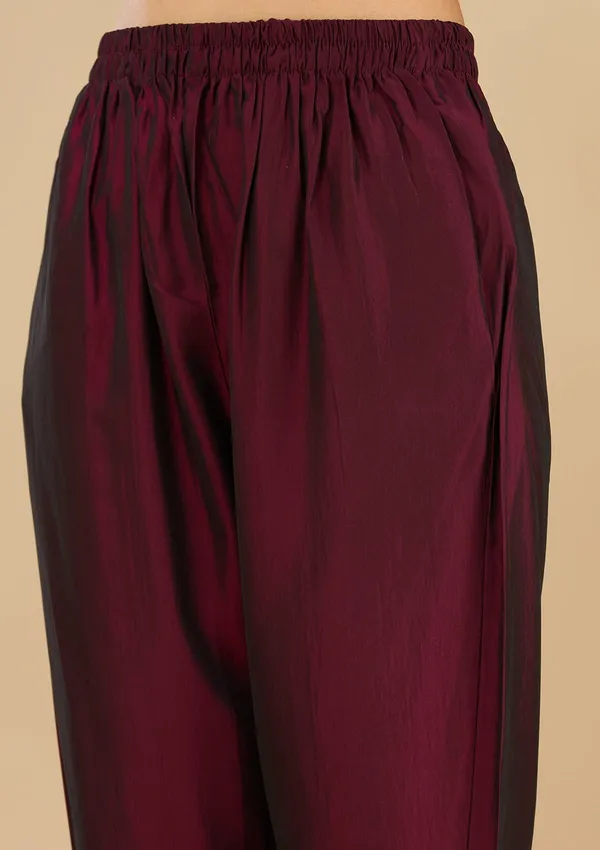Wine_Threadwork_Soft_Raw_Silk_Readymade_Salwar_Suit