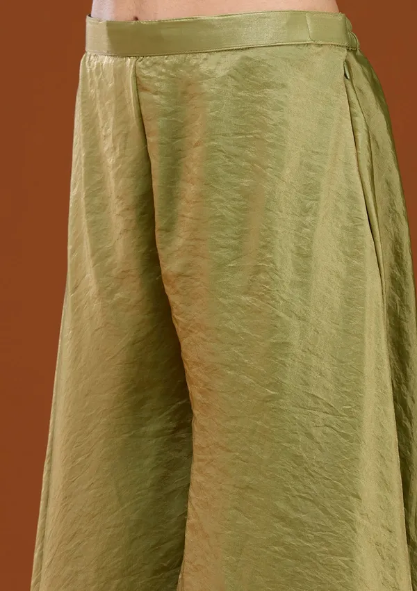 Mehandi_Green_Zariwork_Gold_Satin_Readymade_Salwar_Suit