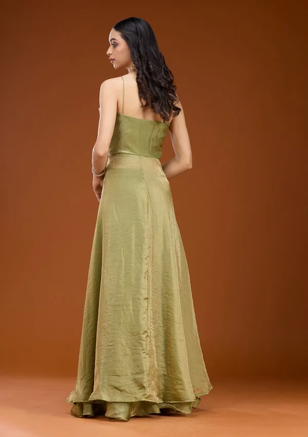 Mehandi_Green_Zariwork_Gold_Satin_Readymade_Salwar_Suit