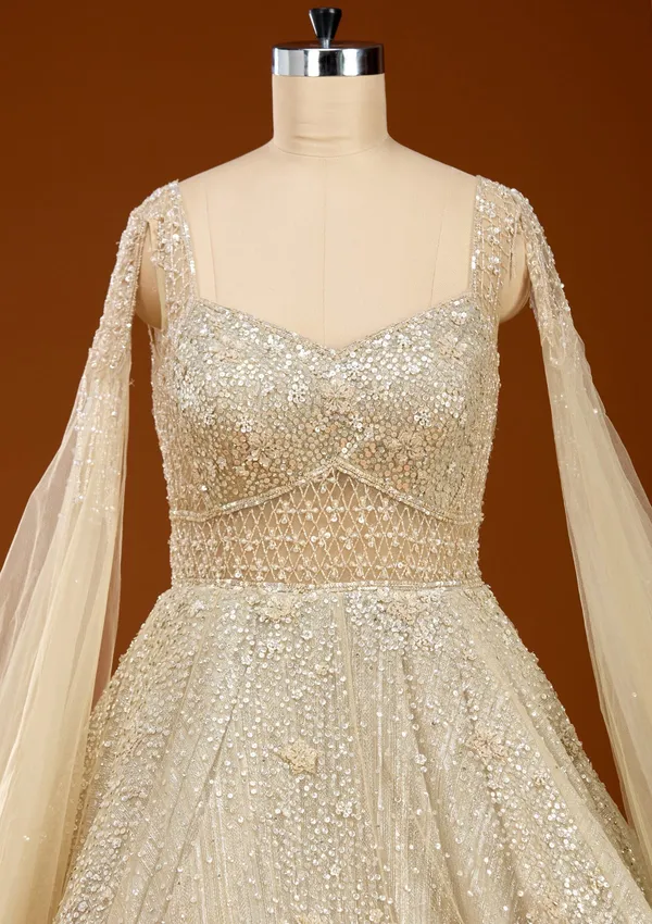 Beige_Pearlwork_Net_Gown