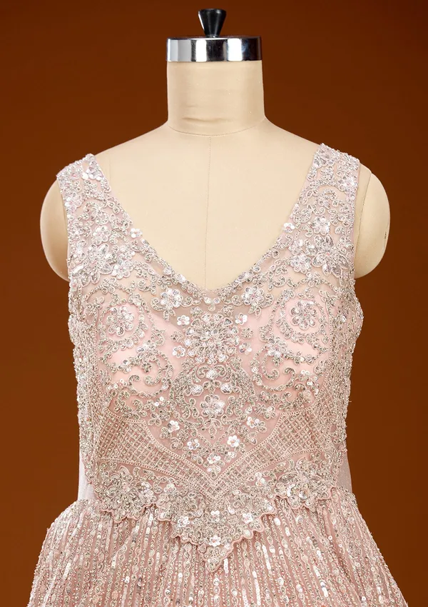 Peach_Stonework_Net_Gown