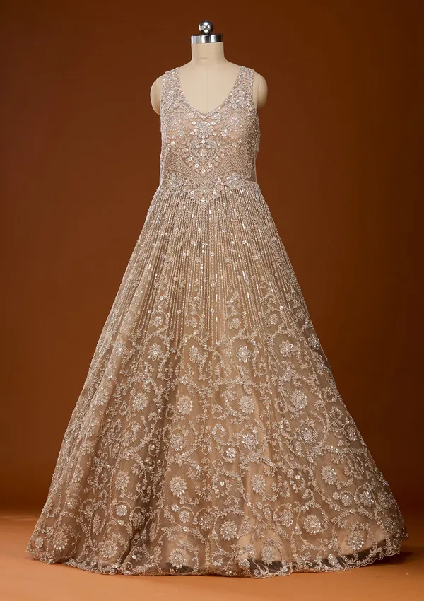 Beige_Stonework_Net_Gown