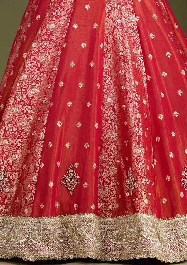 Rust_Zariwork_Banarasi_Gown