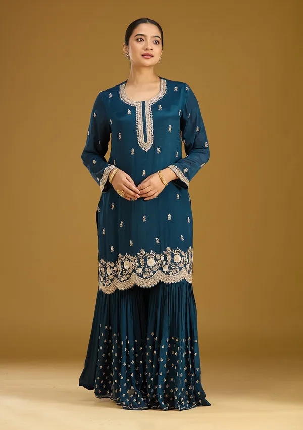 Blue_Zariwork_Silver_Crepe_Readymade_Salwar_Suit