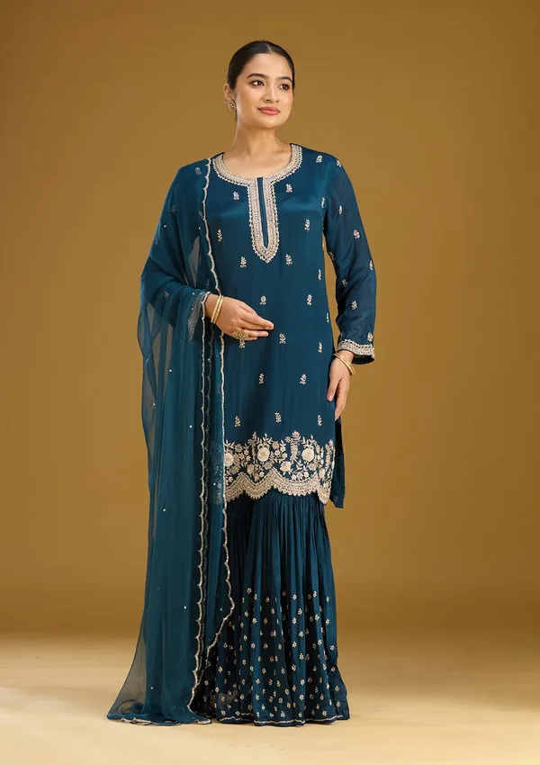 Blue_Zariwork_Silver_Crepe_Readymade_Salwar_Suit